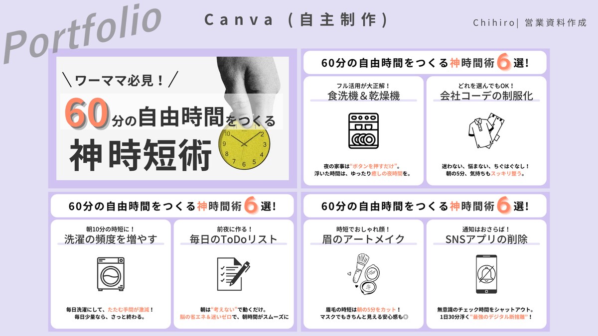 【Canva自主制作】図解　神時短術6選