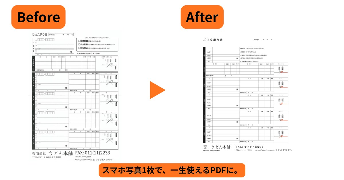 紙の注文書をスキャンからデジタル化｜PDF・Excel対応 