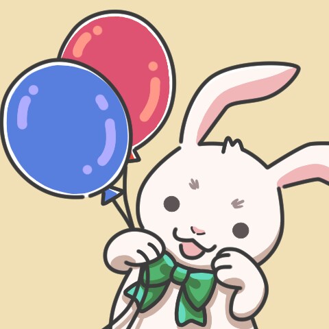 風船を持ったウサギ