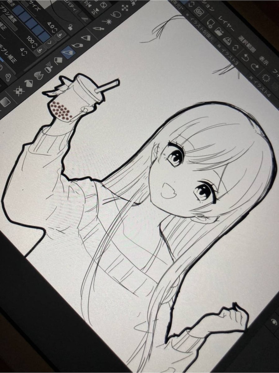 軽めに描いたもの
