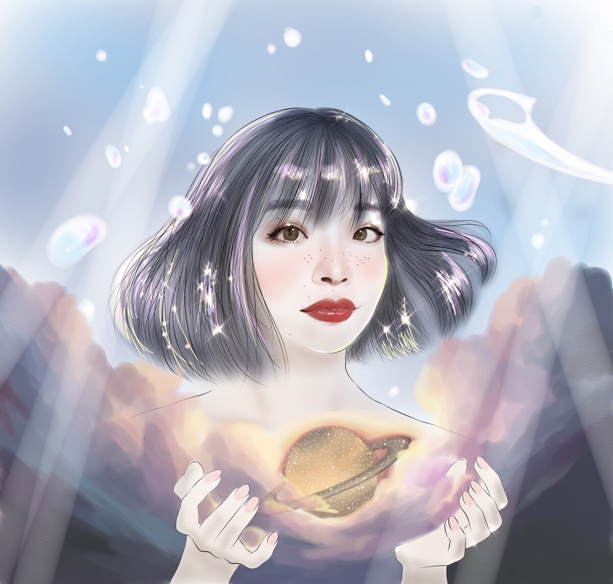 宇宙、光、水