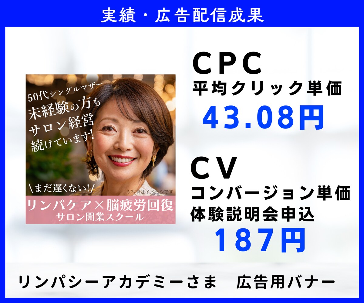 リンパシーアカデミーさま　広告用バナー画像