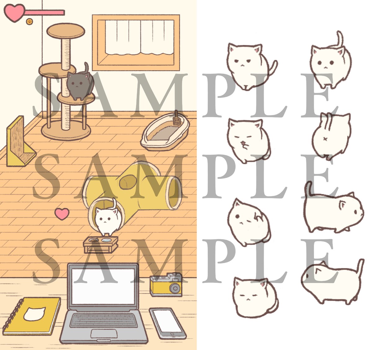 デフォルメ動物・小物イラスト