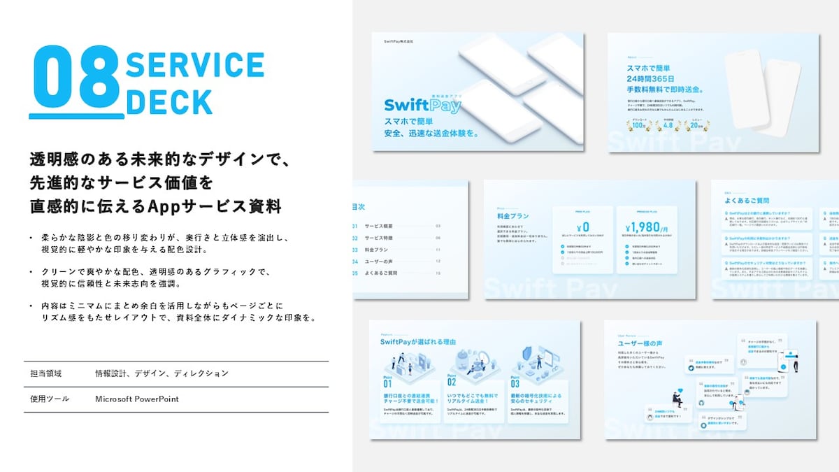 先進的なサービス価値を直観的に伝えるサービス資料