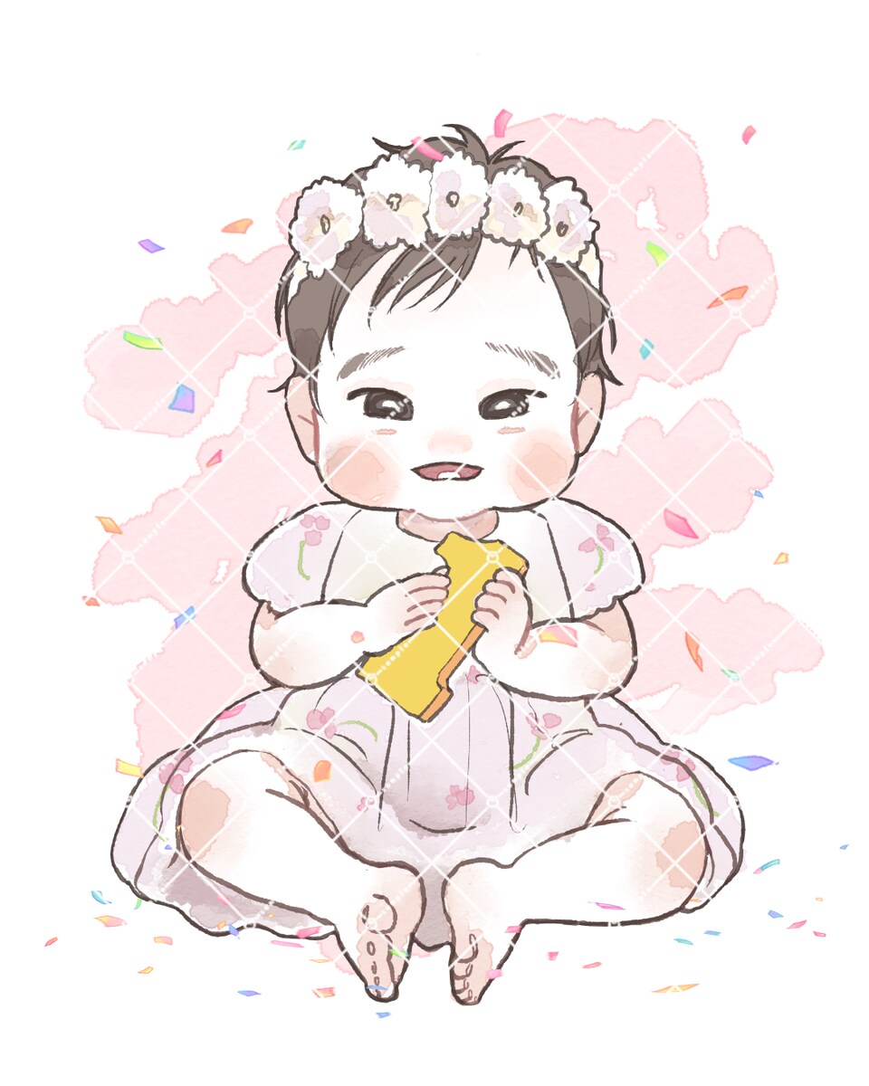 1歳のお誕生日イラスト