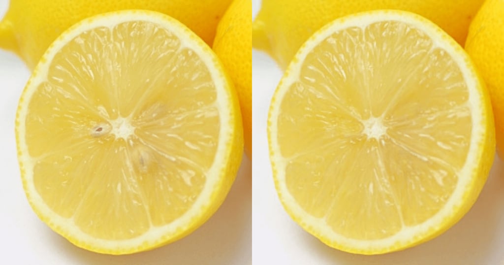 レモンの種をとって綺麗にした例です。