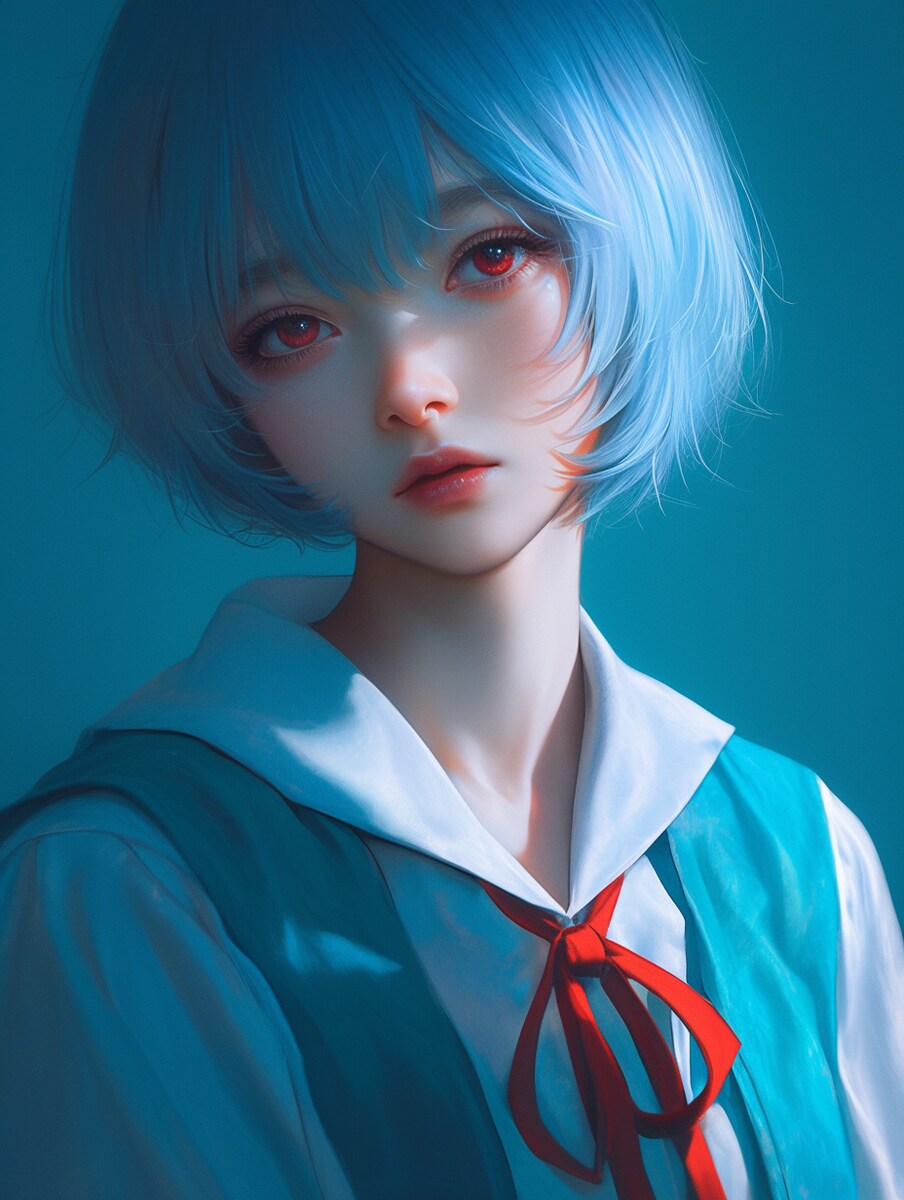 青髪の女子高生