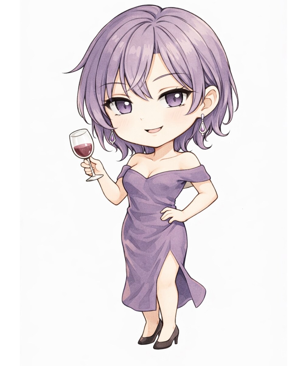 大人っぽいミニキャライラスト