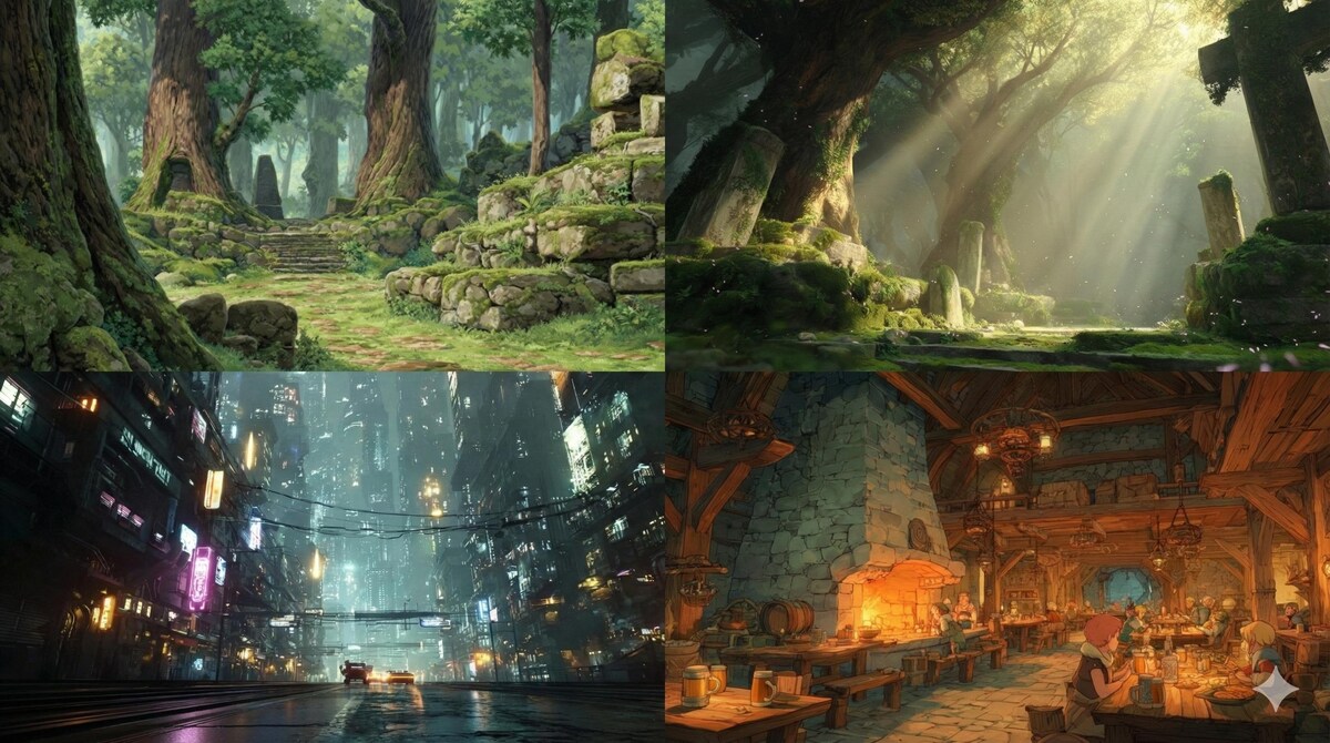 没入感のあるゲーム背景・風景画をAIで制作します