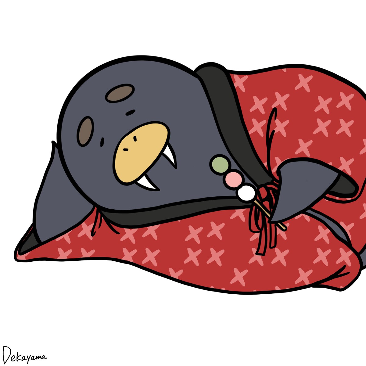 寝正月の眉太トド（眉毛太い系動物＜オリジナルキャラクター＞）