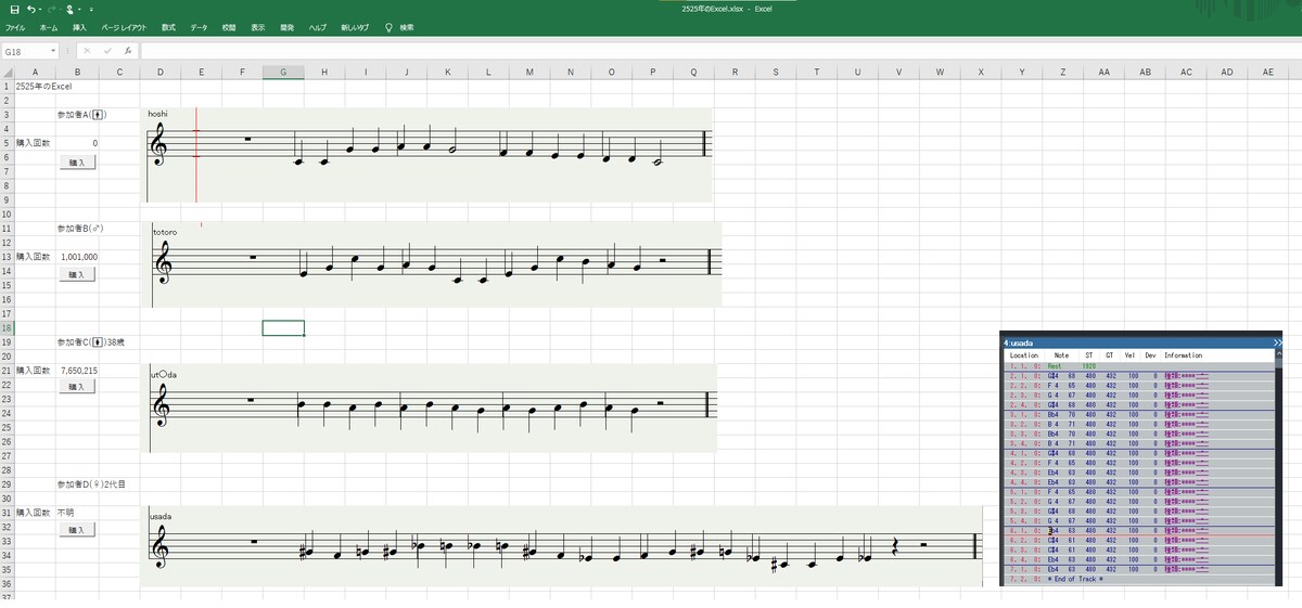 2525年のExcel