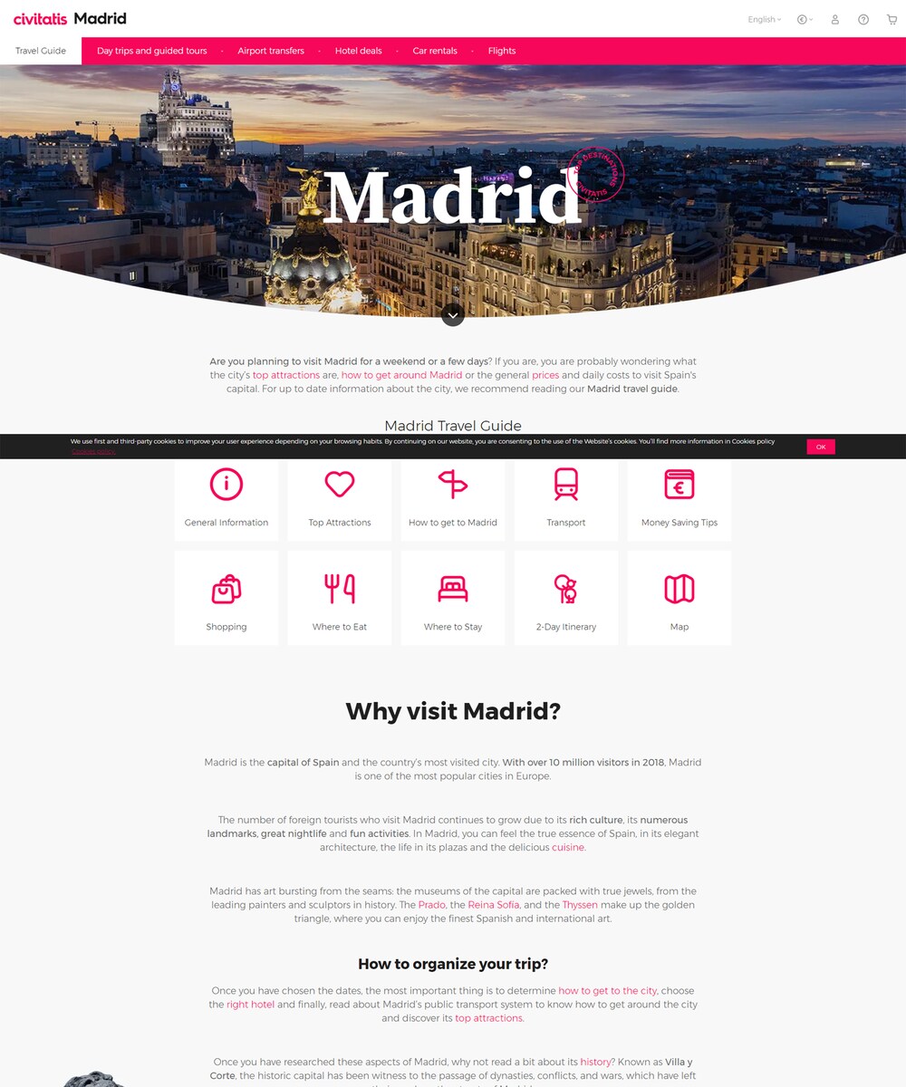 スペインツアーシステム - マドリードウェブサイトの開発