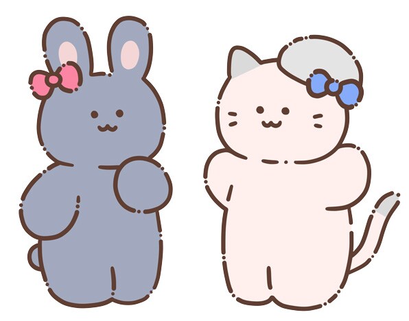 うさぎとねこ
