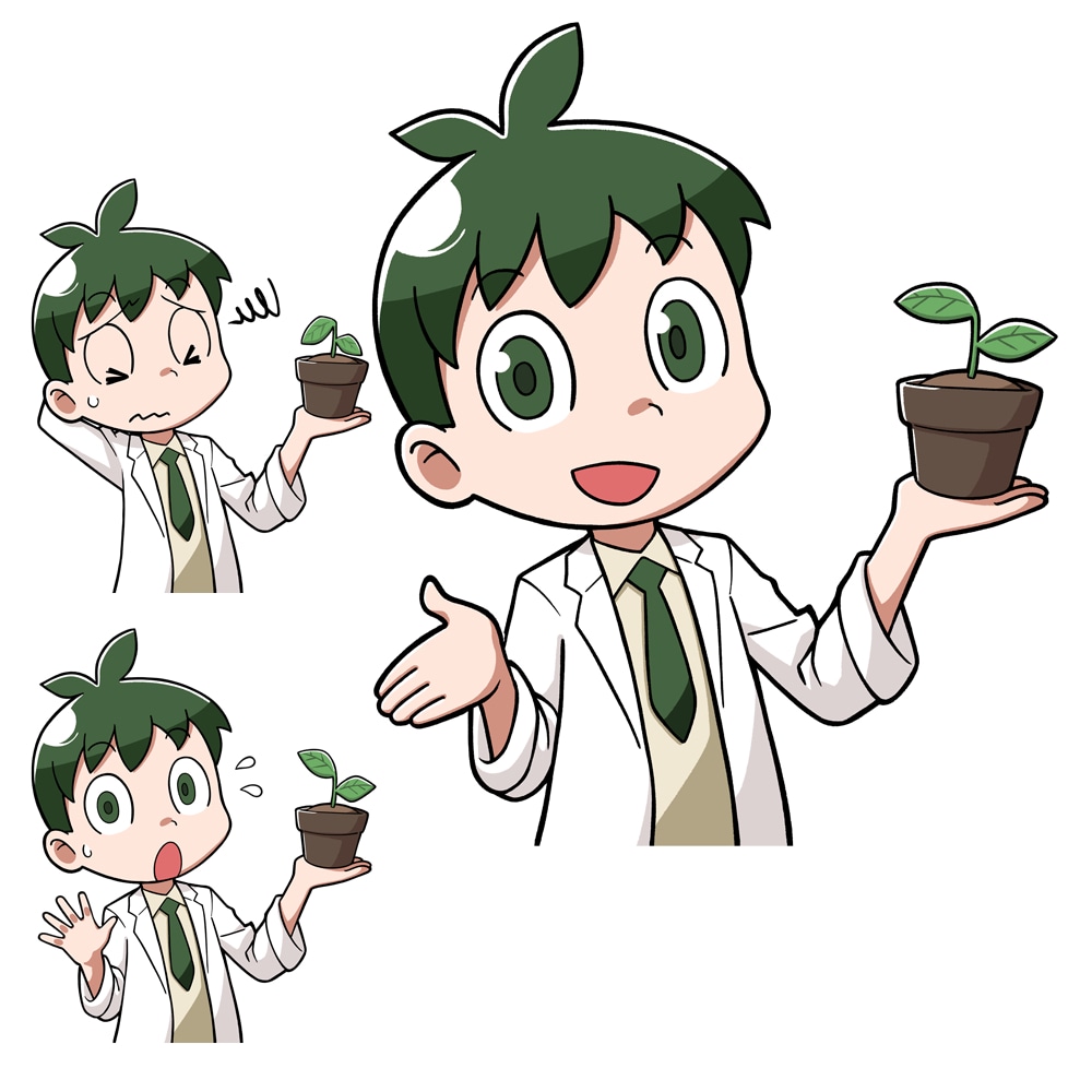 植物学者風のキャラクターイラスト