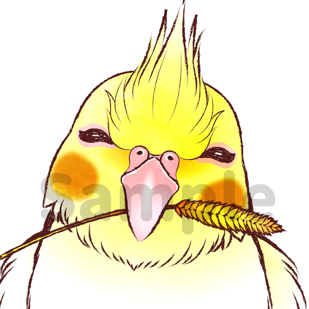 オカメインコのアイコン（笑顔の状態）