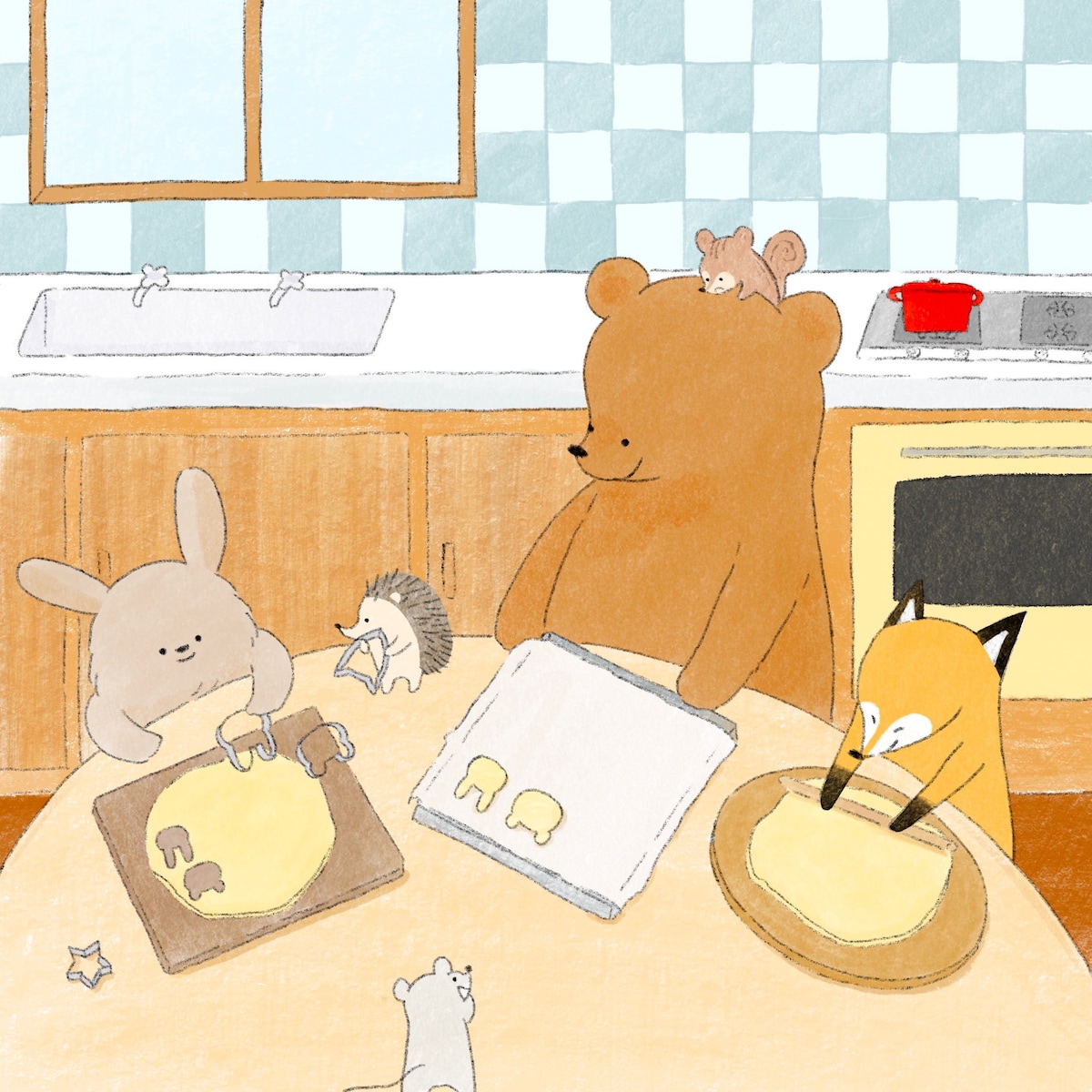 オリジナルイラスト　お菓子作り