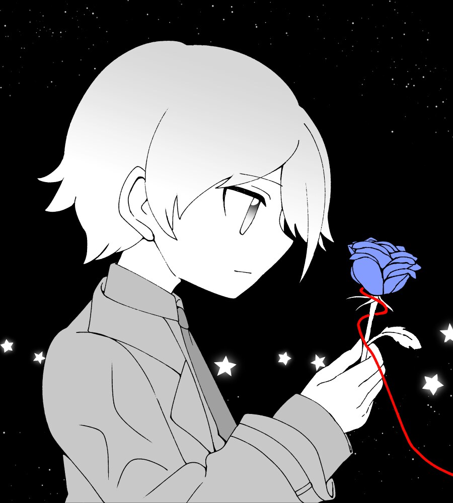 薔薇を持つ青年