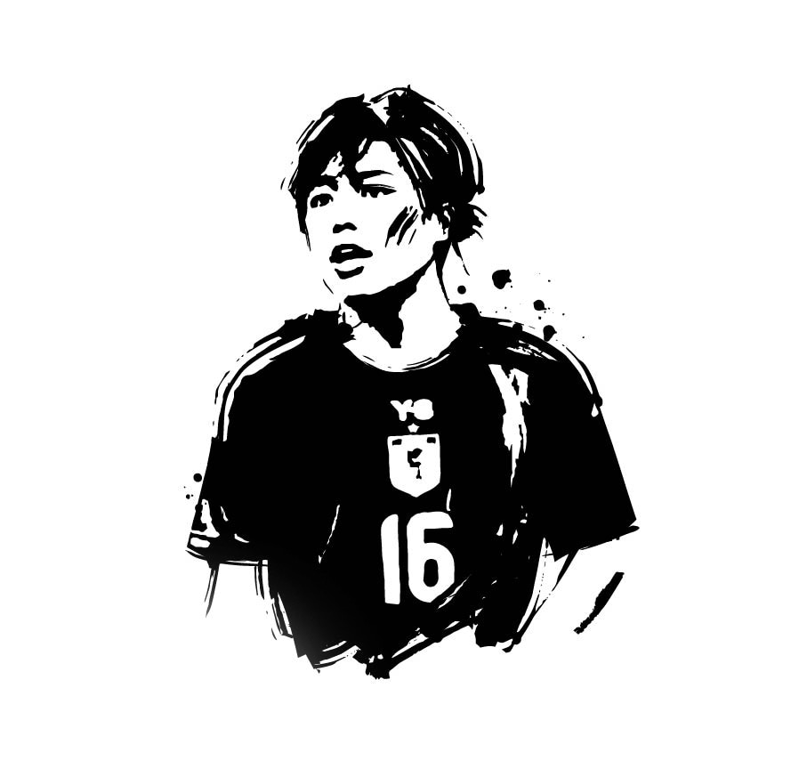 サッカー選手横顔似顔絵
