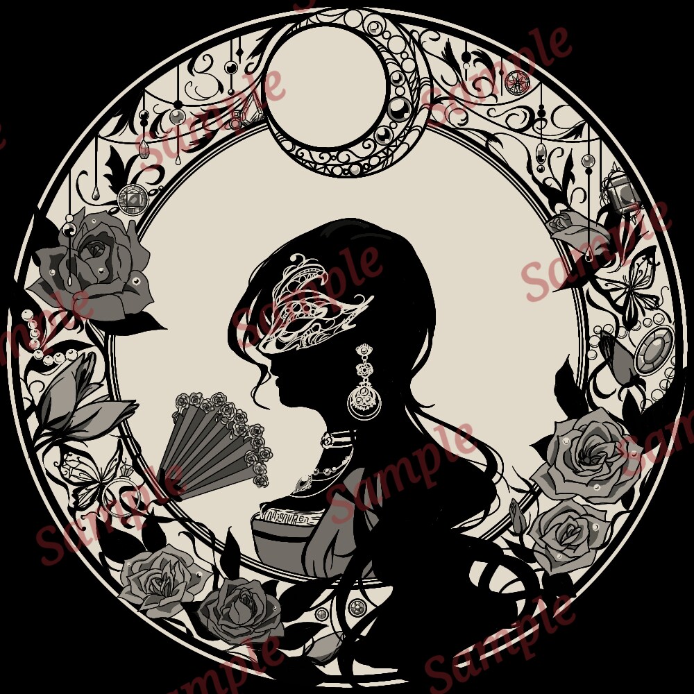 月夜の薔薇と黒令嬢アイコン
