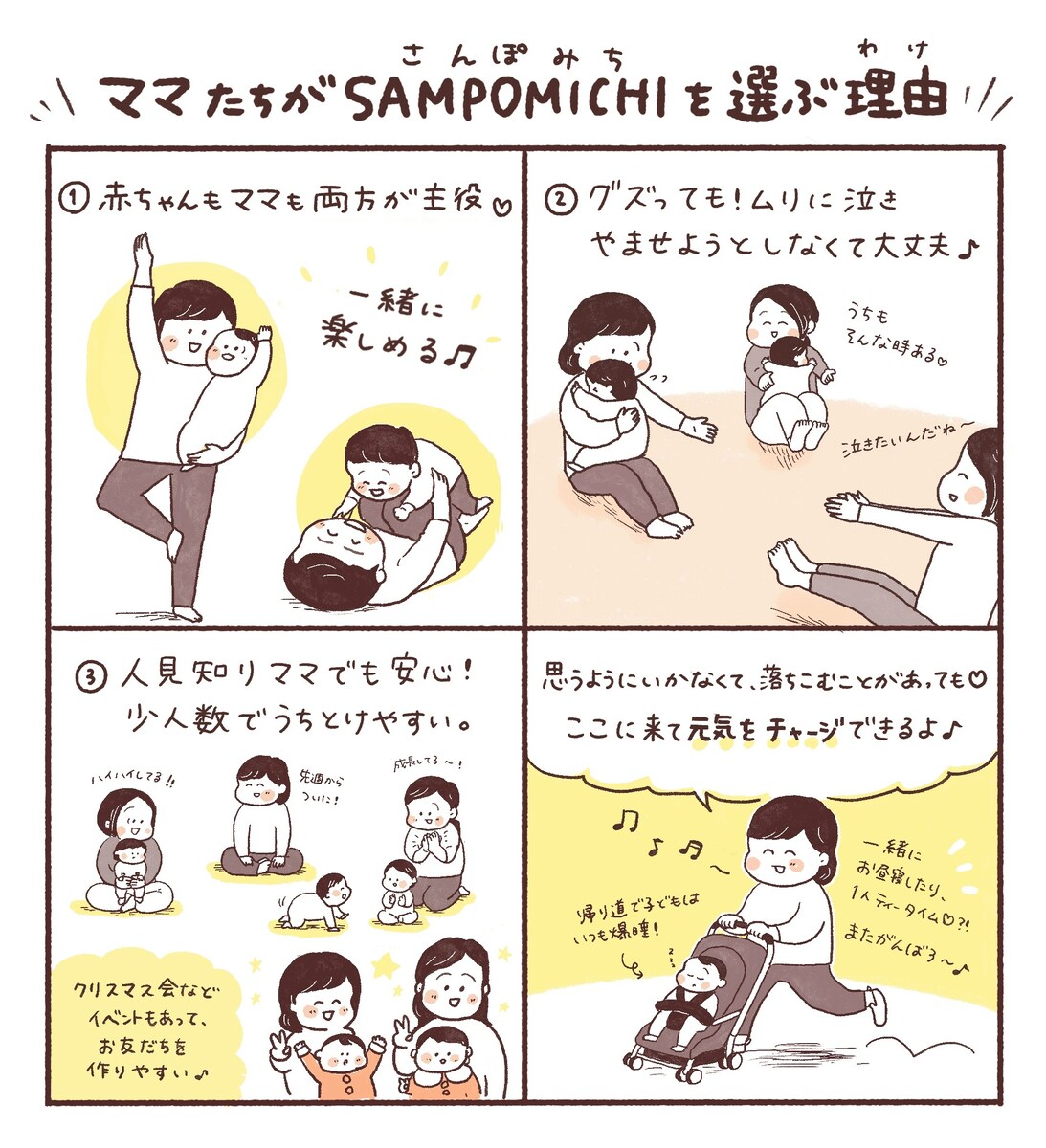 サービスの特徴紹介四コマ漫画