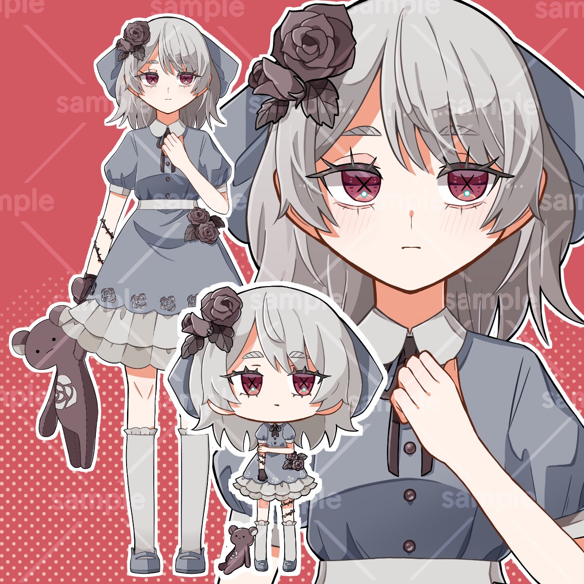立ち絵制作　枯れたバラモチーフ