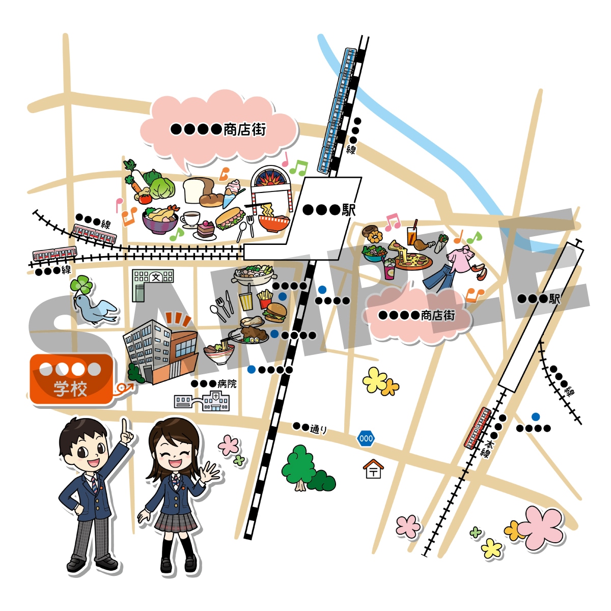 学校案内チラシ用の地図