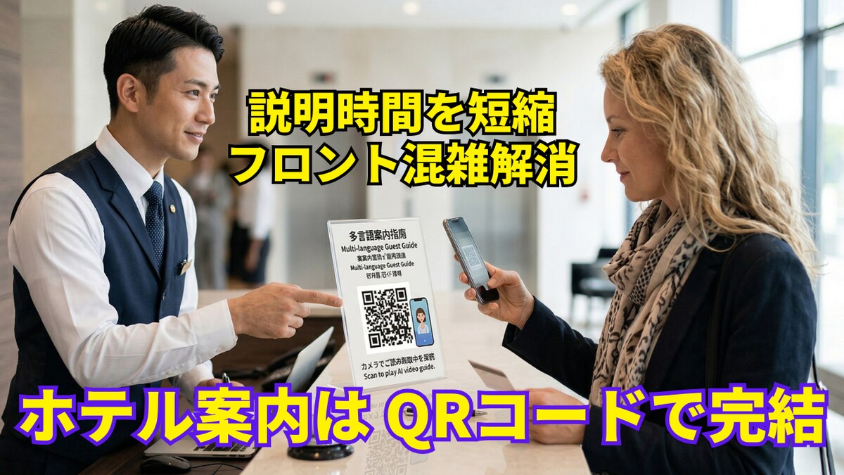 【観光DX】多言語AI動画によるホテルフロント接客自動化