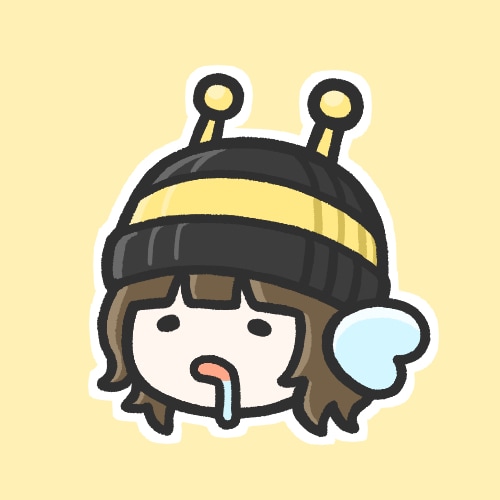 蜂の帽子の女の子　イラストアイコン制作