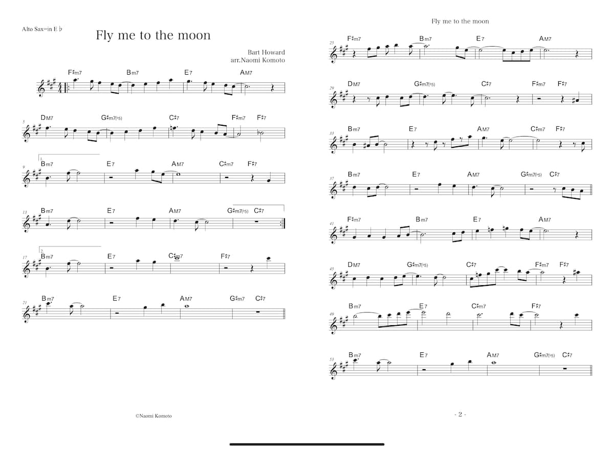 Fly me to the moon~solo(as)