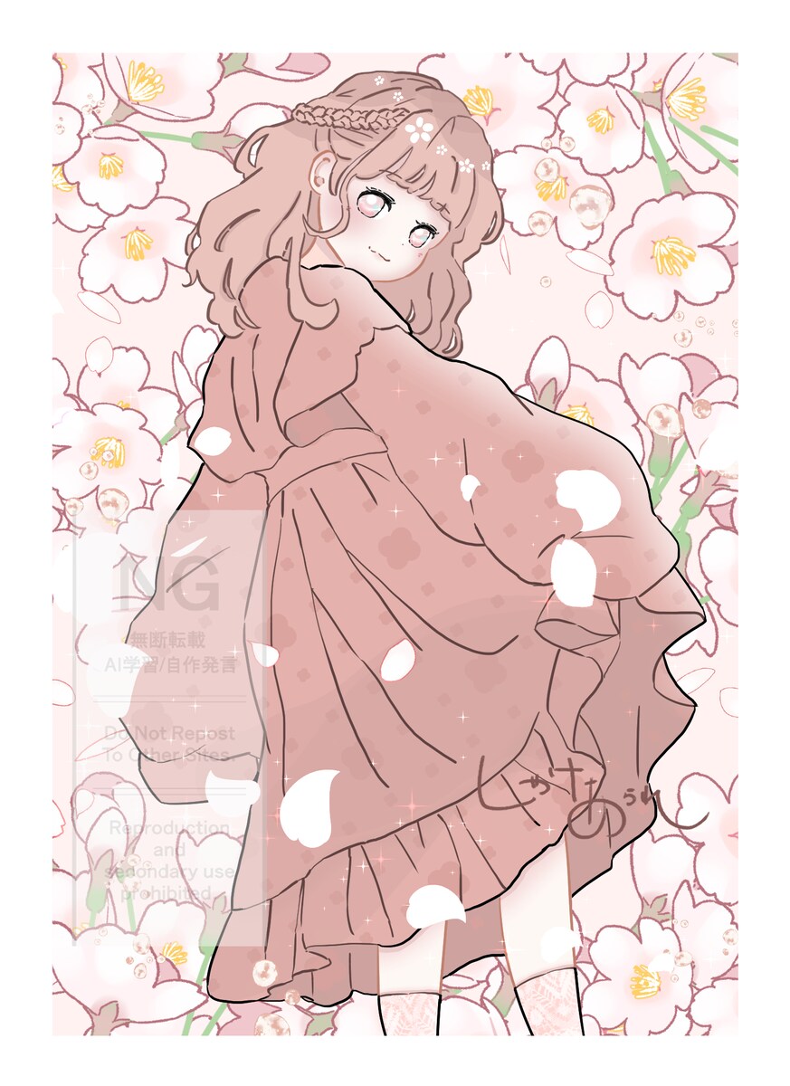 桜と女の子