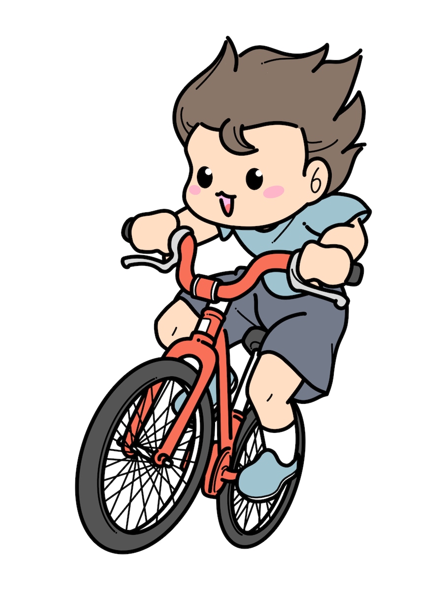 自転車に乗る男の子