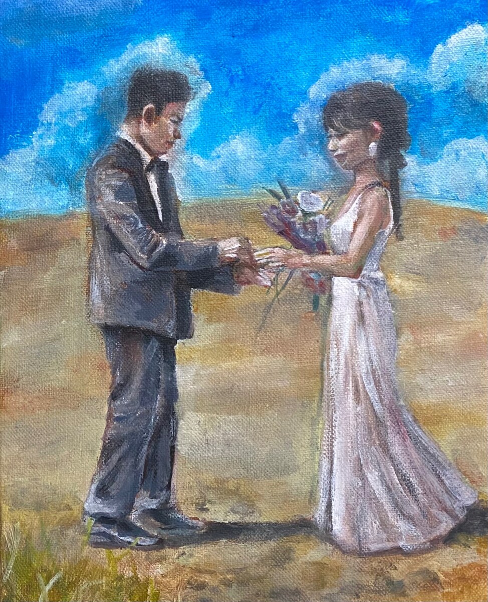 結婚証明書用｜オーダー油絵（ウェディングアート）