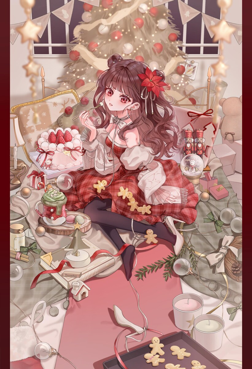 【サンプル】背景付きキャラクターイラスト