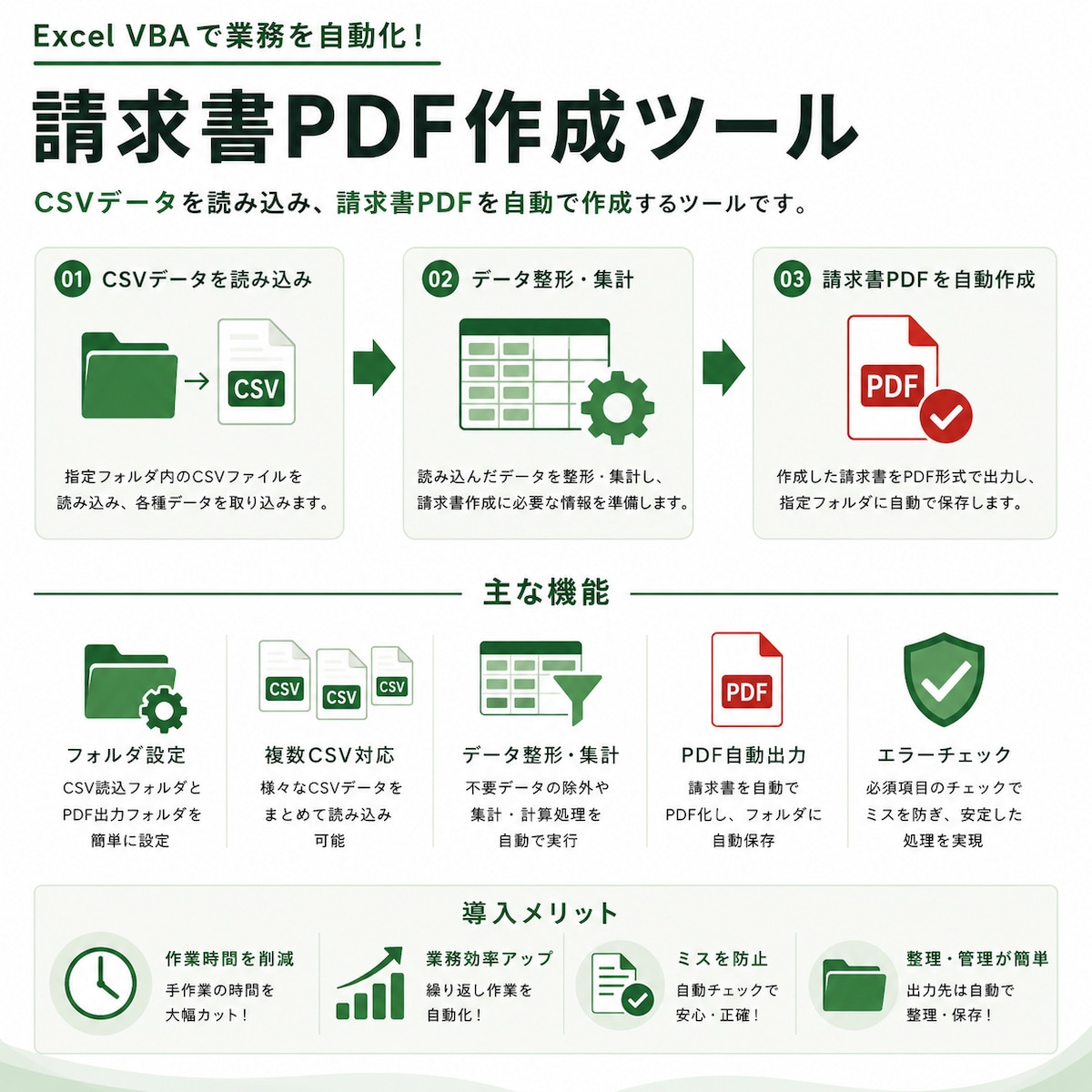 ExcelVBAによる請求書PDF自動作成