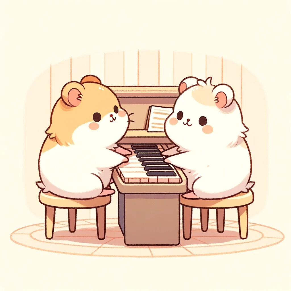 ピアノと動物