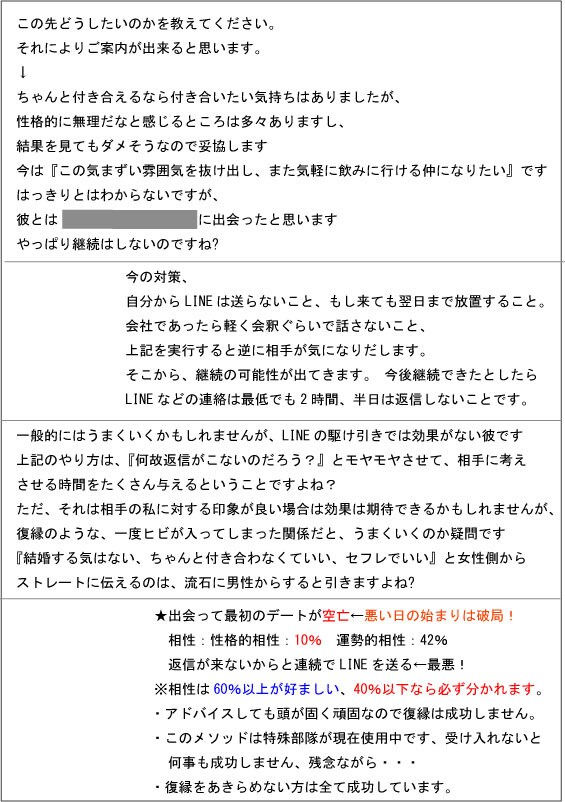 相性診断の経過