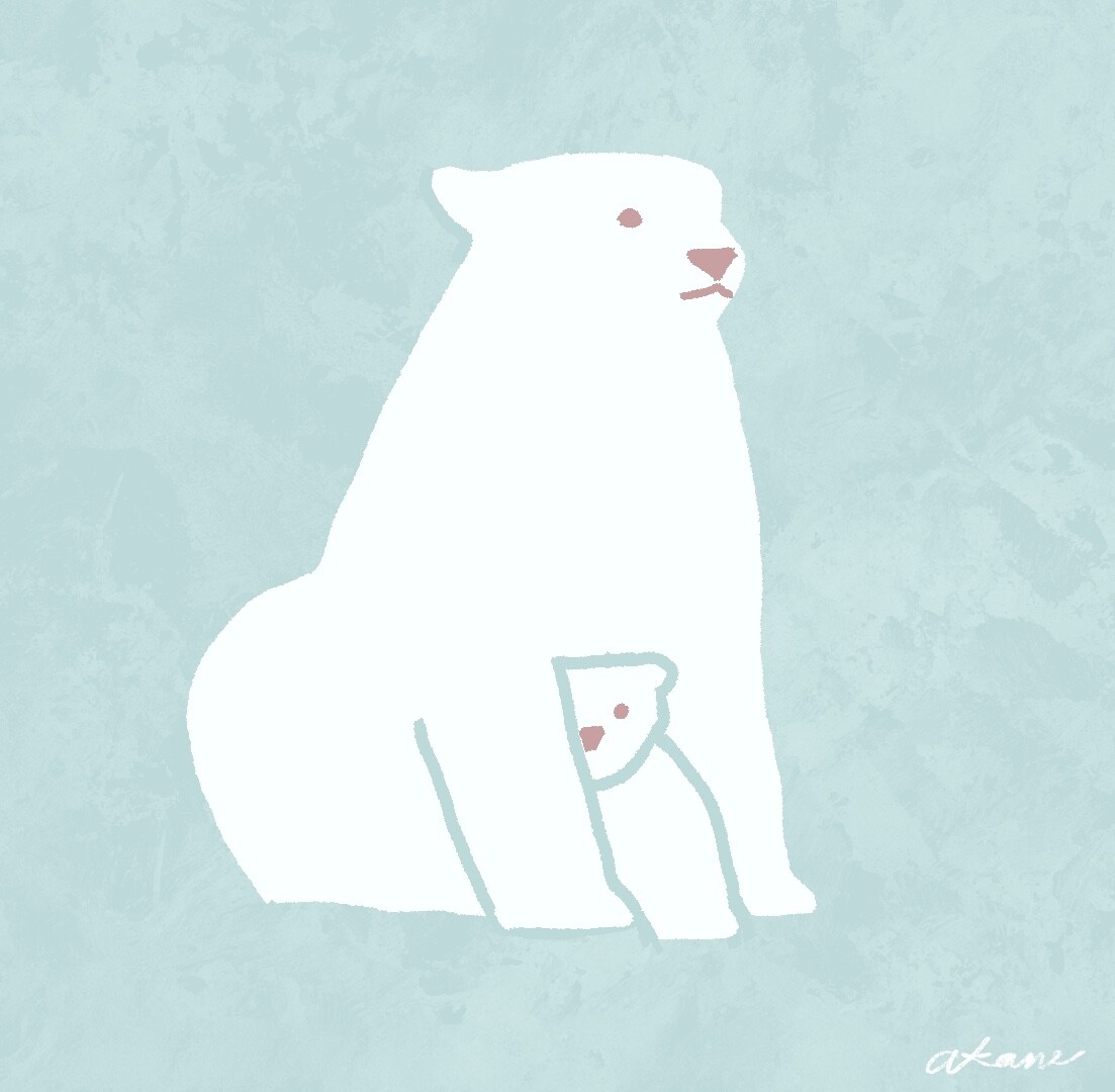 シロクマの親子