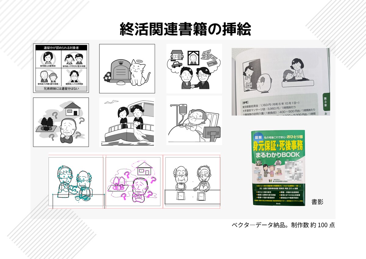 終活関連書籍の挿絵制作