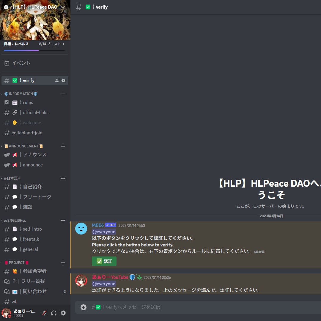 【仮想通貨系コミュニティ】NFTプロジェクトのサーバー製作