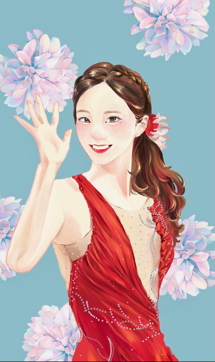 本田真凜さん似顔絵