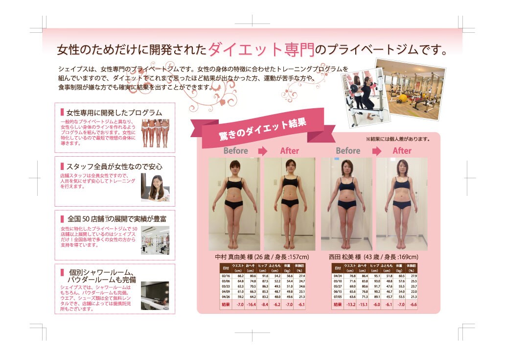 パーソナルジム三つ折りリーフレット（中）
