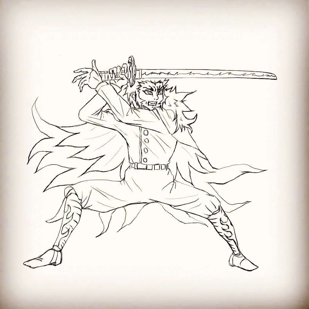 煉獄杏寿郎　クロッキーから下絵