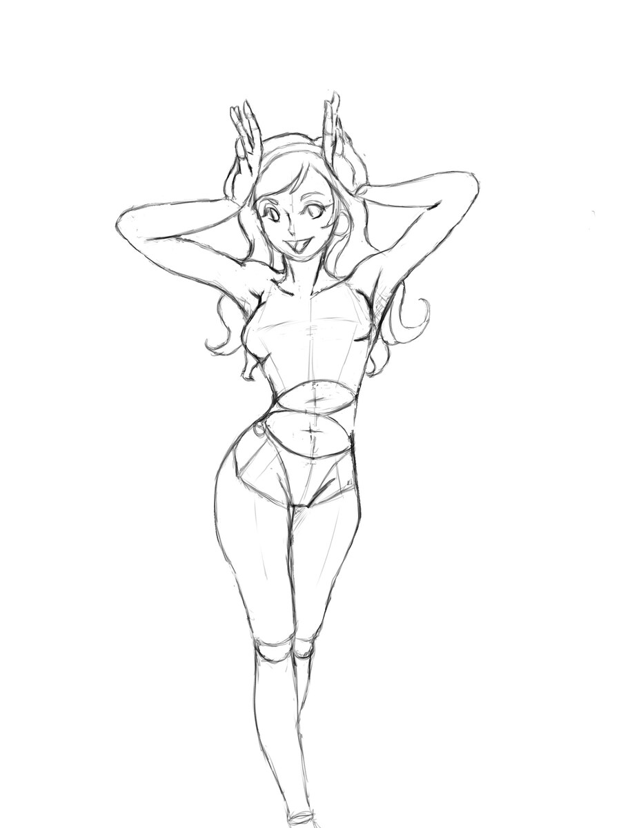 少し描きこんだクロッキー