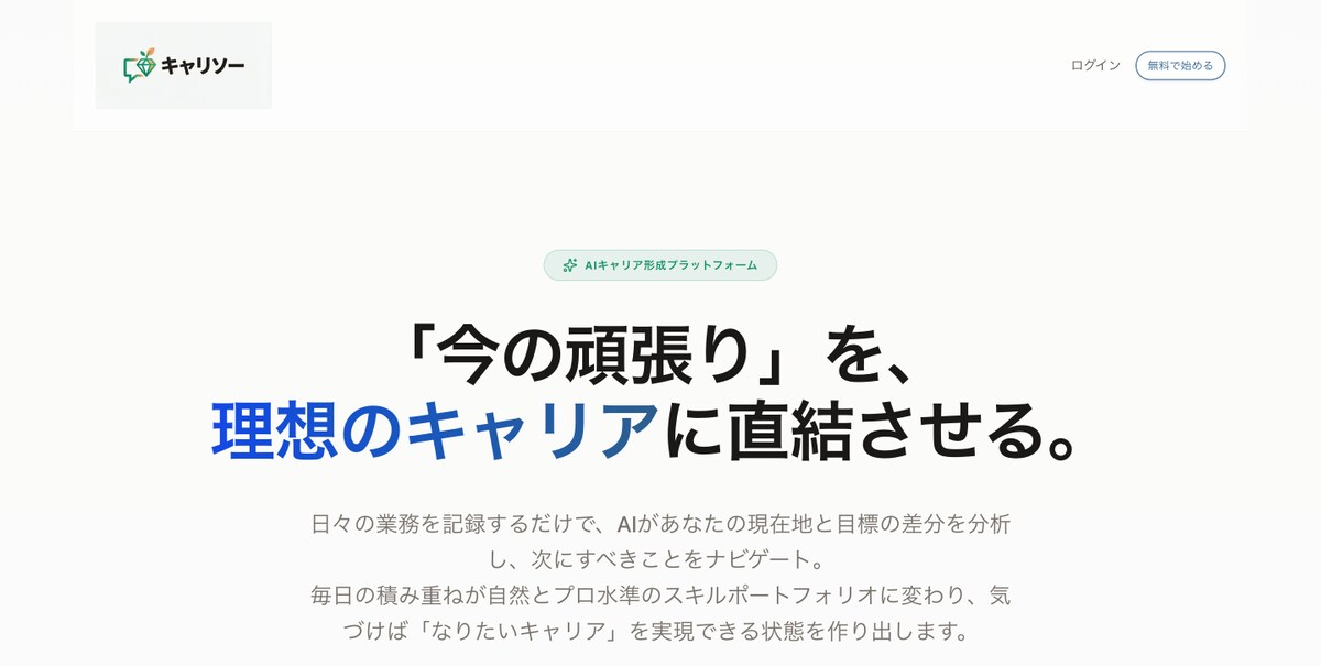 AIキャリア形成Webサービス「キャリソー」