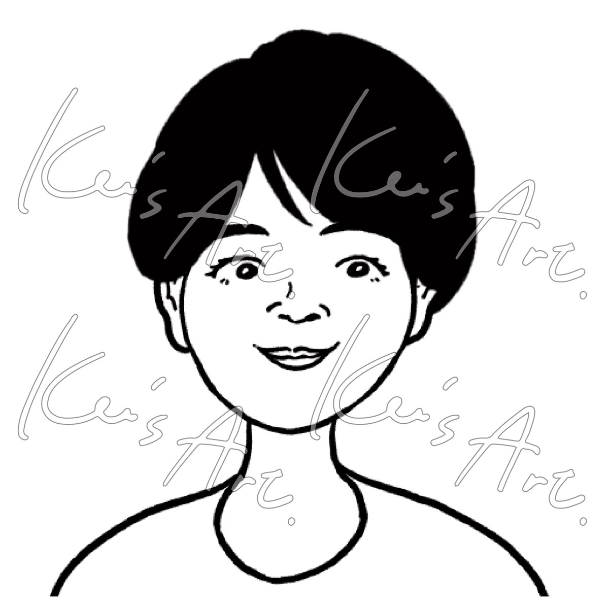 広告でご利用する女性のお顔のイラスト