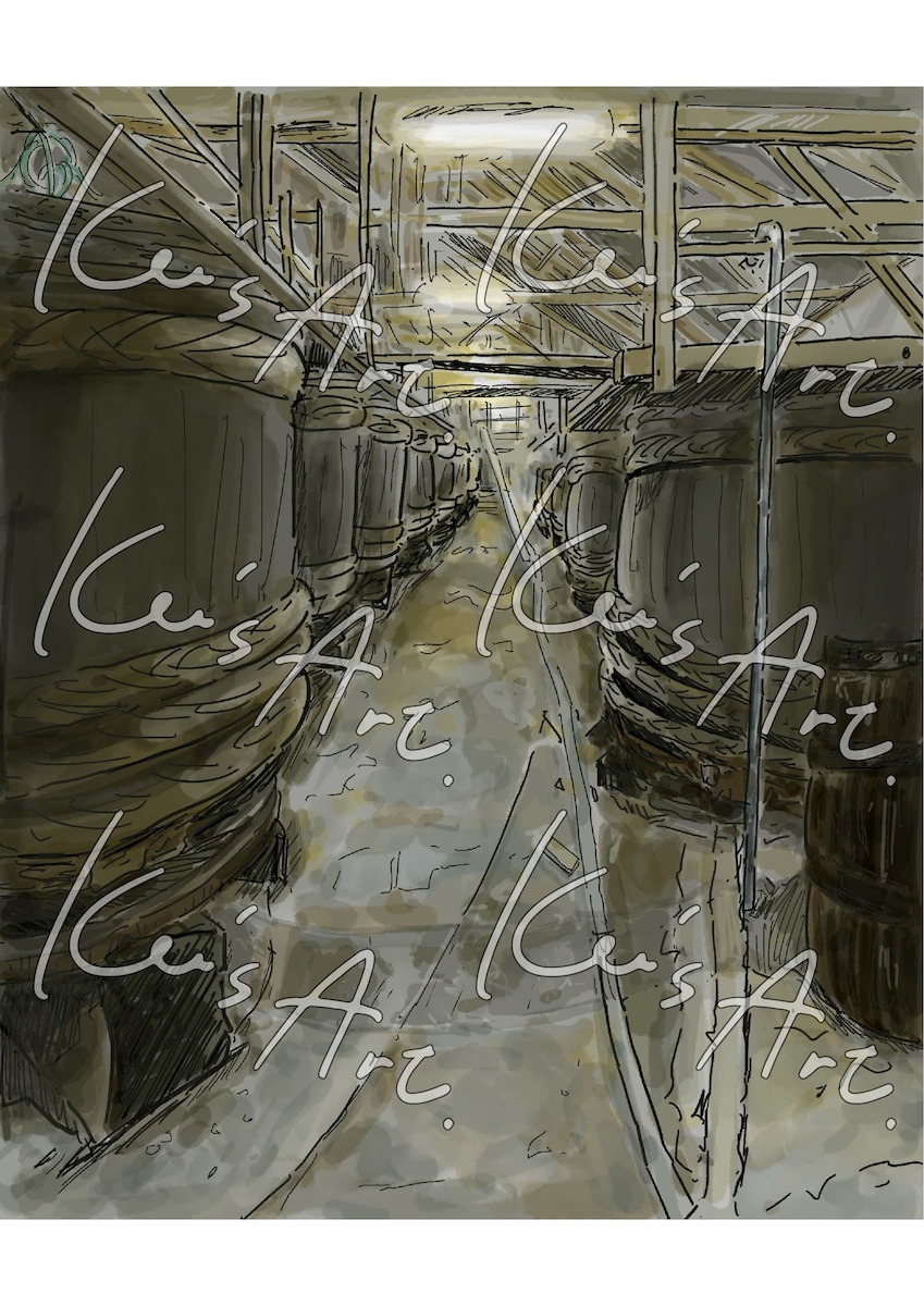 背景イラスト『醤油樽』