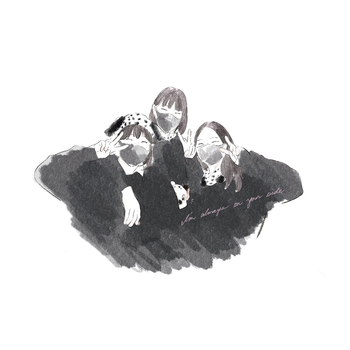 ご友人へのメッセージカードの挿絵に♪
