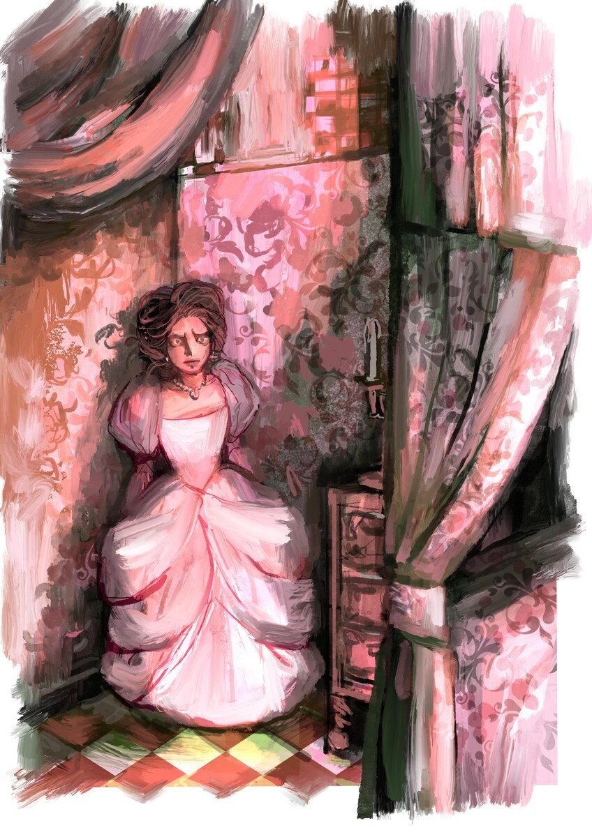 洋風・油絵風・女性のイラスト