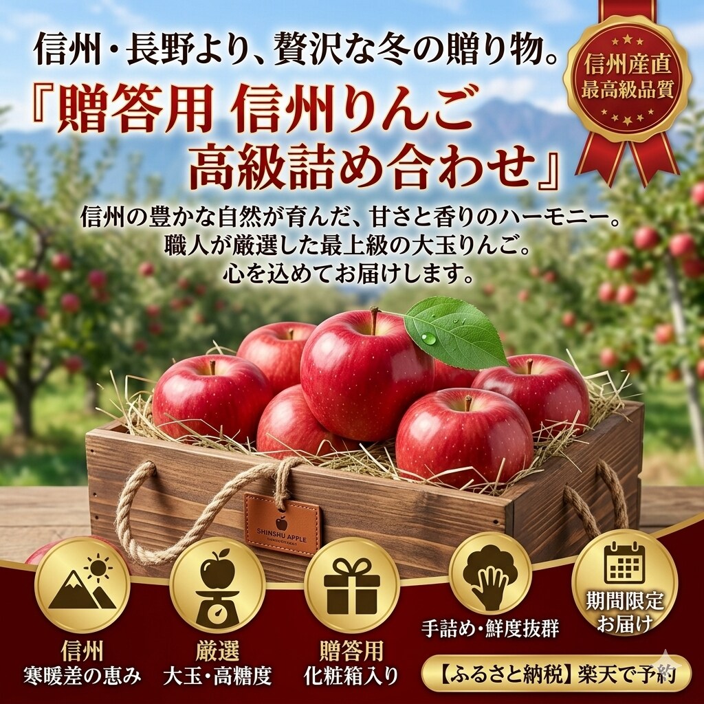 りんご商品画像（制作サンプル）