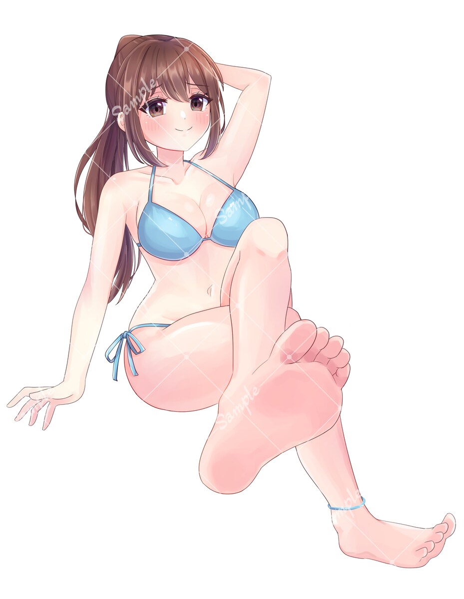 足強調水着イラスト